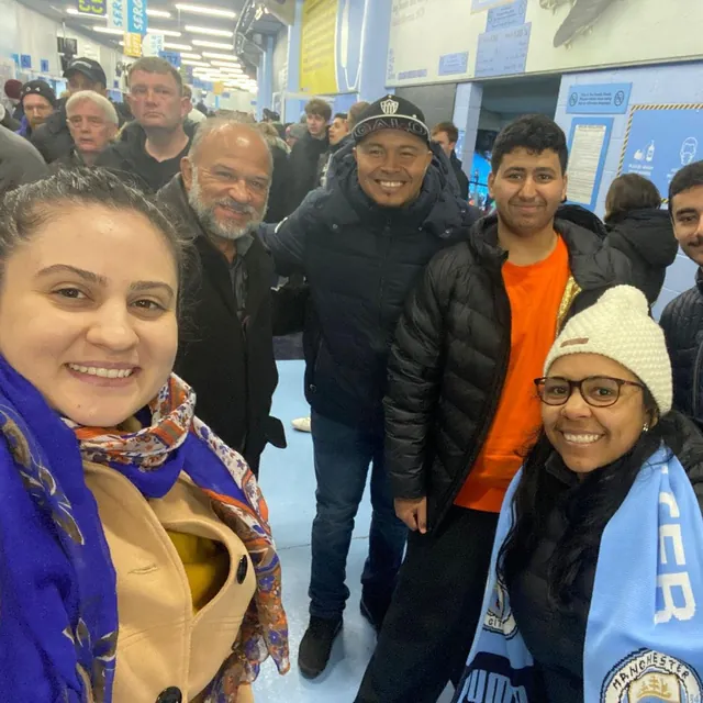 Students visiting the Etihad Stadium in Manchester